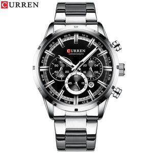 Curren Men&#39;s Watch Blue Dial Stainless Steel Band Date Mens Business Male Watches Waterproof Luxuries Men Wrist Watches for Men