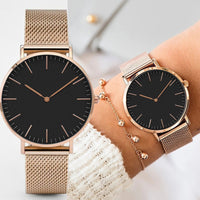 Fashion Women Watches Ultra Thin Stainless Steel Mesh Belt