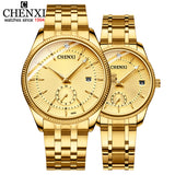 CHENXI Gold Wrist Watch Men Watches Lady Top Brand Luxury Quartz Wristwatch For Lover&#39;s Fashion Dress Clock Relogio Masculino