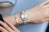 CHRONOS Women Luxury Rhinestone Stainless Steel Quartz Watch