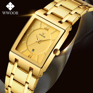 Relogio Masculino WWOOR Gold Watch Men