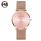 Hannah Martin Japan Quartz Movement High Quality 36mm Steel Mesh