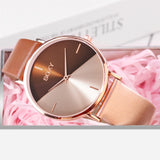 Women Watch Leather Rose Gold