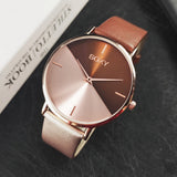 Women Watch Leather Rose Gold