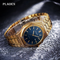 PLADEN Men Watch Luxury Gold
