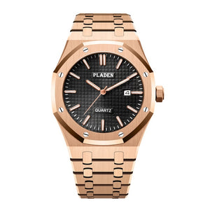 PLADEN Men Watch Luxury Gold