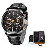 Watches Mens 2021 LIGE Top Brand Luxury Casual Leather Quartz Men's Watch Business Clock Male Sport Waterproof Date Chronograph