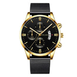 Fashion Mens Watches Luxury Men Stainless Steel Mesh Belt Quartz Wrist Watch Man Business Casual Leather Watch relogio masculino