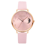 Women Watch Moon Numbers Dial Bracelet Watches Set Ladies Leather Band Quartz Wristwatch Women Female Clock Relogio Mujer Hot