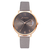 Women Watch Moon Numbers Dial Bracelet Watches Set Ladies Leather Band Quartz Wristwatch Women Female Clock Relogio Mujer Hot