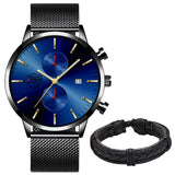 Brand Mens Luxury Watches Fashion Stainless Steel Mesh Belt Quartz Wrist Watch Men Wristband Luminous Clock relogio masculino