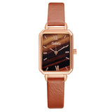 Gaiety Brand Women Watches Fashion Square Ladies Quartz Watch Bracelet Set Green Dial Simple Rose Gold Mesh Luxury Women Watches