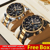 100%Original WISHDOIT Watch for Men TOP Brand Waterproof Sports Stainless Steel Chronograph 2021New Fashion Luxury Wristwatches