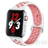 Silicone Strap For Apple Watch band 44mm 40mm 45mm 41mm 38mm 42mm 44 42 38 40 45 mm watchband bracelet iWatch serie 3 4 5 6 se 7