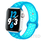 Silicone Strap For Apple Watch band 44mm 40mm 45mm 41mm 38mm 42mm 44 42 38 40 45 mm watchband bracelet iWatch serie 3 4 5 6 se 7