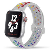 Silicone Strap For Apple Watch band 44mm 40mm 45mm 41mm 38mm 42mm 44 42 38 40 45 mm watchband bracelet iWatch serie 3 4 5 6 se 7