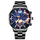 2022 Fashion Mens Watches Luxury Stainless Steel Quartz Wristwatch Calendar Luminous Clock Men Business Casual Leather Watch