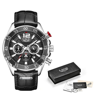 2022 LIGE Fashion Men Watches Sport Quartz Watch Man Brand Luxury Wristwatches Chronograph Waterproof Casual Clock Montre Homme