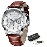 Watches Mens 2022 LIGE Top Brand Luxury Casual Leather Quartz Men&#39;s Watch Business Clock Male Sport Waterproof Date Chronograph