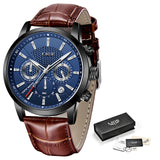 Watches Mens 2022 LIGE Top Brand Luxury Casual Leather Quartz Men&#39;s Watch Business Clock Male Sport Waterproof Date Chronograph