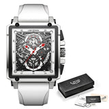 LIGE 2022 Men Watch Top Brand Luxury Waterproof Quartz Square Wrist Watches for Men Date Sports Silicone Clock Male Montre Homme