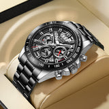 LIGE 2022 New Men Watch Top Brand Luxury Hollow Watch Men Waterproof Sport Quartz Chronograph Wrist Watch Man Relogio Masculino