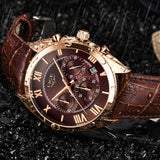 2022 LIGE Watch For Men Top Brand Luxury Waterproof 24 Hour Date Quartz Clock Brown Leather Sports WristWatch Relogio Masculino