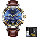 2022 LIGE Watch For Men Top Brand Luxury Waterproof 24 Hour Date Quartz Clock Brown Leather Sports WristWatch Relogio Masculino