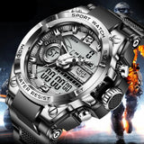 2022 LIGE Sport Men Quartz Digital Watch Creative Diving Watches Men Waterproof Alarm Watch Dual Display Clock Relogio Masculino