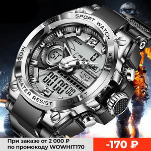 LIGE Digital Men Military Watch 50m Waterproof Wristwatch LED Quartz Clock Sport Watch Male Big Watches Men Relogios Masculino