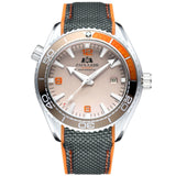 Men Automatic Self Wind Mechanical Canvas Rubber Strap Orange Blue Red Luxury Watch