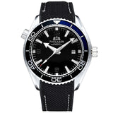 Men Automatic Self Wind Mechanical Canvas Rubber Strap Orange Blue Red Luxury Watch