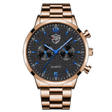 reloj hombre 2022 Fashion Mens Watches Luxury Men Business Stainless Steel Quartz Watch Leather Luminous Clock relogio masculino