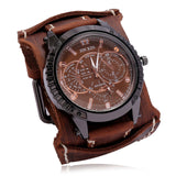 Mens Quartz Watches Jessingshow Luxury Wristwatch 2022 Cowhide Watchband Punk Style Watch for Men Wide Genuine Leather Bracelets