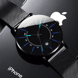 Men Watches 2022 Luxury Fashion Mens Business Watch Ultra Thin Thin Stainless Steel Mesh Belt Quartz Wrist Watch reloj hombre